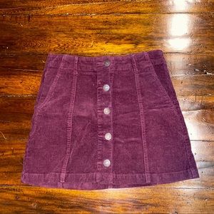 Maroon Corduroy Skirt